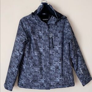 Sunice gray pattern hooded ski jacket